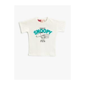 Koton Snoopy Licensed Printed T-Shirt Short Sleeve