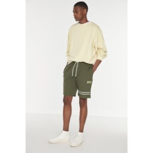Trendyol Khaki Men Regular Fit Printed Shorts &