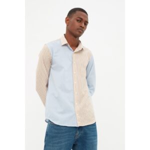 Trendyol Multi Color Men's Relax Fit Shirt Collar Color Block Striped