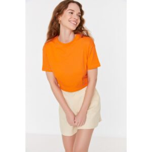 Trendyol Orange Crop Waist Elastic Knitted