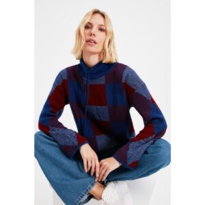 Trendyol Sax Jacquard Lace Detailed Knitwear