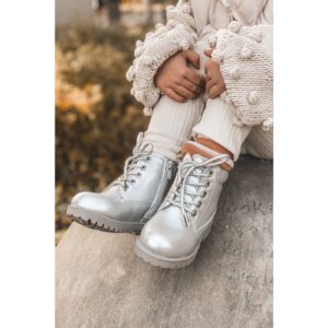 Powder Silver Warm Children's Trapers Boots
