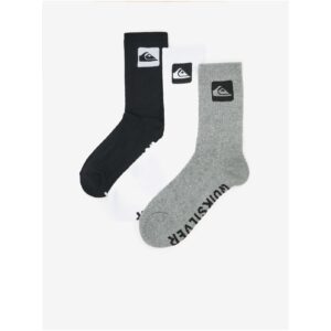 Quiksilver Sada tří párů pánských ponožek v šedé