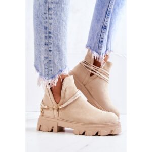 Suede Strapless Worker Boots Light