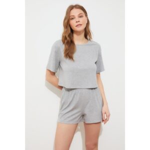Trendyol Gray Camisole Knitted Pajamas