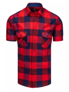 Dark blue and red men's shirt with short