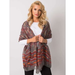 Gray and burgundy shawl