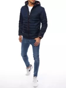 Men's quilted transitional jacket navy blue Dstreet