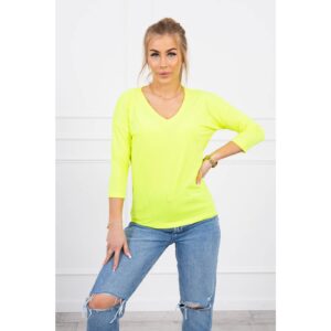 V-neck blouse yellow neon