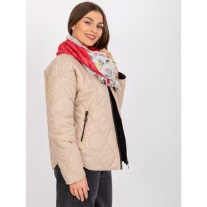 White-red scarf with print