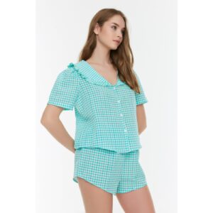 Trendyol Mint Wafer Fabric Woven Pajamas