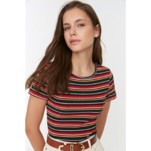 Trendyol Multi Color Striped Crop Knitted