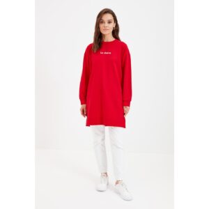 Trendyol Red Minimal Printed Knitted