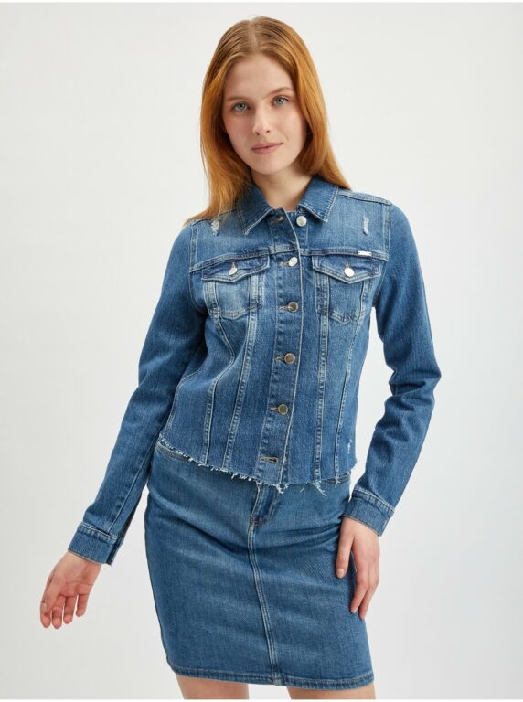 Orsay Modrá dámská džínová bunda