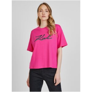Tmavě růžové dámské tričko KARL