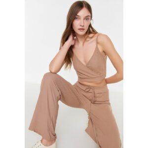 Trendyol Beige Double Breasted Camisole Crop
