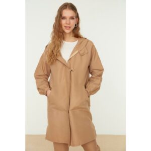 Trendyol Brown Hooded Pocket Detailed Woven Trench