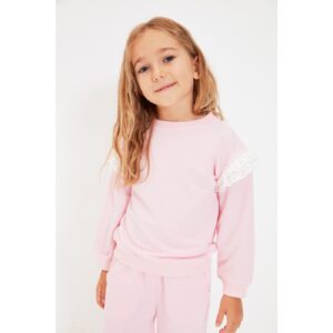 Trendyol Pink Embroidered Girl Knitted Slim