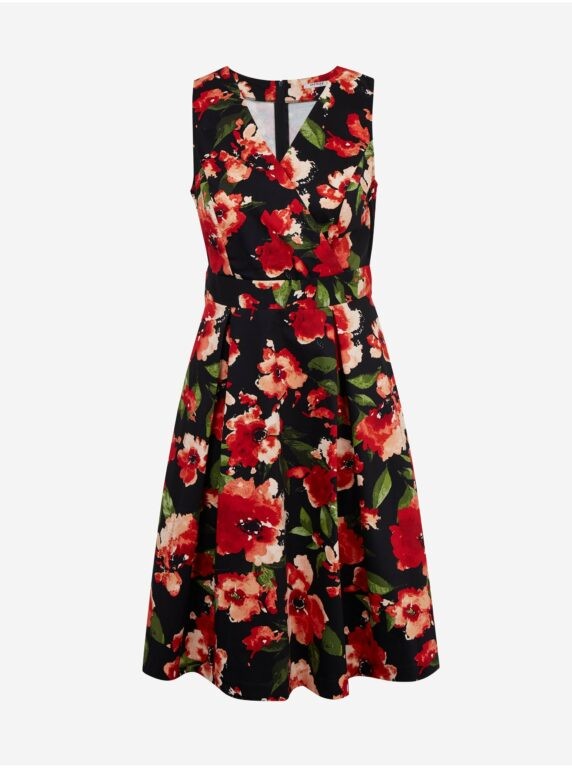 Orsay Červeno-černé dámské květované šaty
