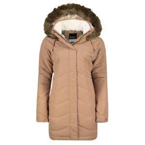 Roxy Světle hnědá dámská prodloužená prošívaná zimní bunda s kapucí a -