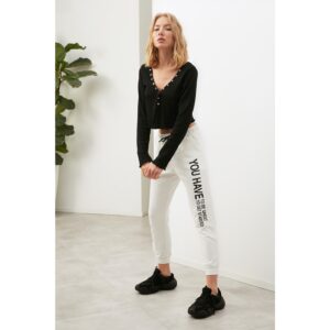 Trendyol White Knitted Sweatpants
