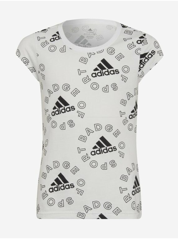 Bílé holčičí vzorované tričko adidas
