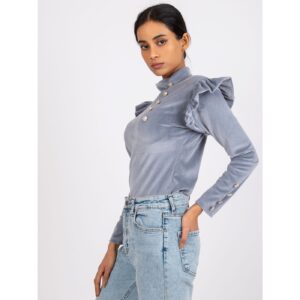 Gray velor blouse with