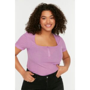 Trendyol Curve Lilac Zipper Knitted