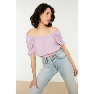 Trendyol Lilac Crop Knitted