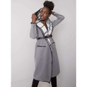 Women's gray melange coat with