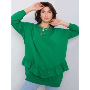 Green cotton sweatshirt with
