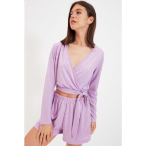 Trendyol Lilac Double Breasted Knitted Pajamas