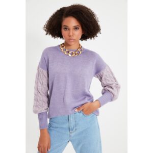 Trendyol Lilac Sleeve Knitted Crew