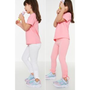 Trendyol White-Pink 2-Pack Girl Knitted