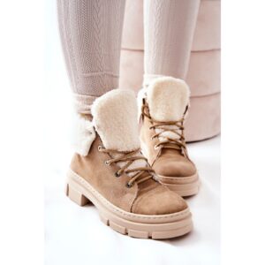 Boots Trappers Warmed Tied Beige