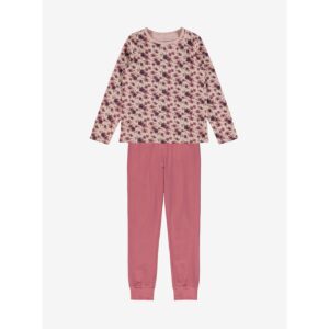 Růžové květované holčičí pyžamo name it Nightset