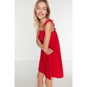 Trendyol Red Frilly Knitted