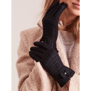 Women's black plaid gloves