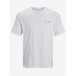 Bílé vzorované tričko Jack & Jones Comfort Photo -