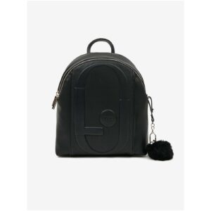 Černý dámský vzorovaný batoh s ozdobnými detaily Liu Jo -