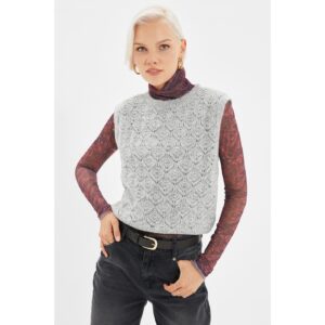Trendyol Gray Embroidered Knitwear