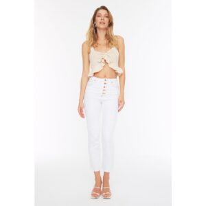 Trendyol White High Waist Bootcut Jeans With