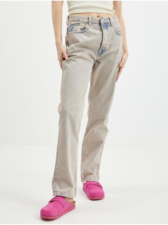 Modro-béžové dámské straight fit džíny Pepe Jeans