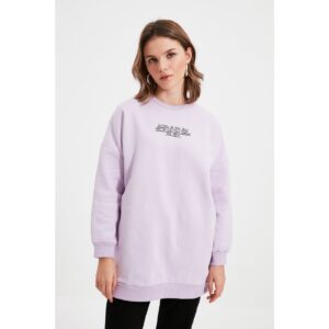 Trendyol Lilac Back Printed Knitted