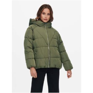 Zelená dámská prošívaná zimní bunda s