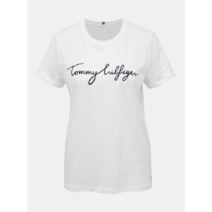 Bílé dámské tričko s potiskem Tommy Hilfiger Heritage -