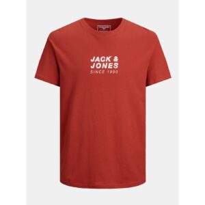 Červené tričko s potiskem na zádech Jack & Jones
