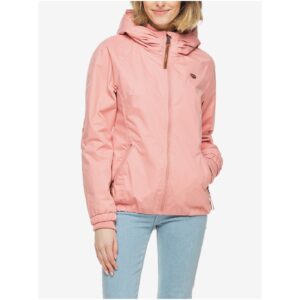 Růžová dámská bunda s kapucí