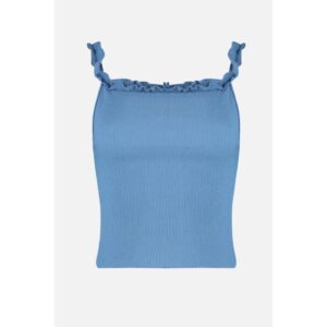 Trendyol Blue Frilly Knitted