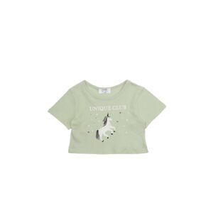 Trendyol Mint Printed Girl Knitted